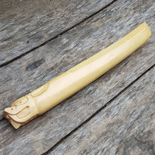 Wooden knife tanto Deluxe Dragon - European Hornbeam