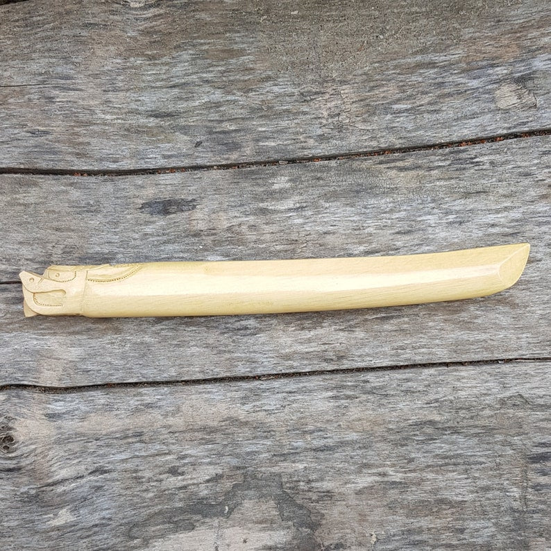 Wooden knife tanto Deluxe Dragon - European Hornbeam
