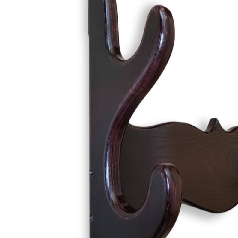 Wooden Wall stand for Swords, Ax, Rifle - Natural Wood Ash Brown - 3 Layers