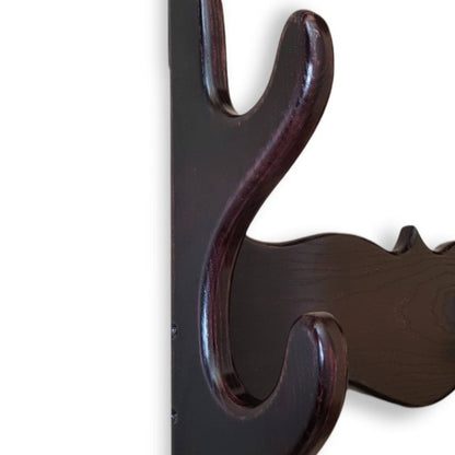 Wooden Wall stand for Swords, Ax, Rifle - Natural Wood Ash Brown - 3 Layers