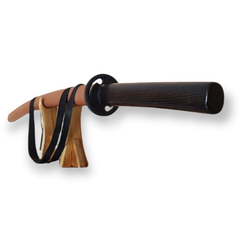 Wooden bokken Daito 102 cm (40.1") with patterned rubber tsuba and dome, plastic saya for Iaido - European Ash