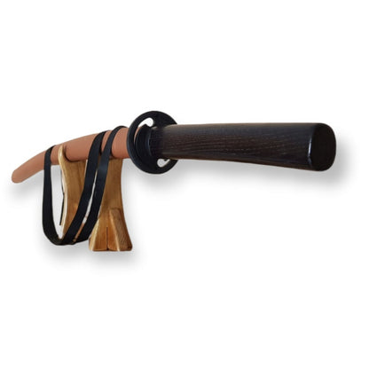 Wooden bokken Daito 102 cm (40.1") with patterned rubber tsuba and dome, plastic saya for Iaido - European Ash