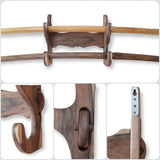Wooden Wall stand for Swords, Ax, Rifle - Natural Wood Walnut - 2 Layers