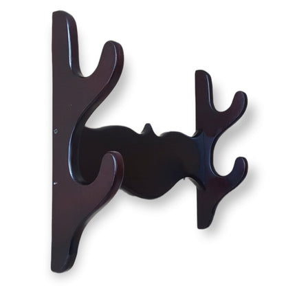 Wooden Wall stand for Swords, Ax, Rifle - Natural Wood Ash Brown - 2 Layers
