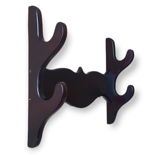 Wooden Wall stand for Swords, Ax, Rifle - Natural Wood Ash Brown - 2 Layers