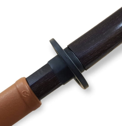 Wooden bokken Daito 102 cm (40.1") with patterned rubber tsuba and dome, plastic saya for Iaido - European Ash