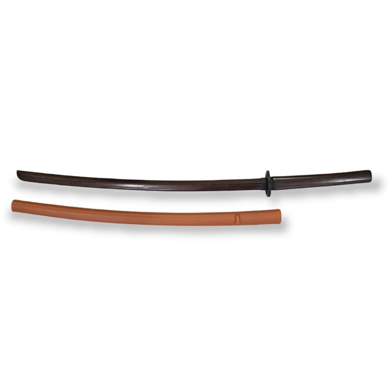 Wooden bokken Daito 102 cm (40.1") with patterned rubber tsuba and dome, plastic saya for Iaido - European Ash