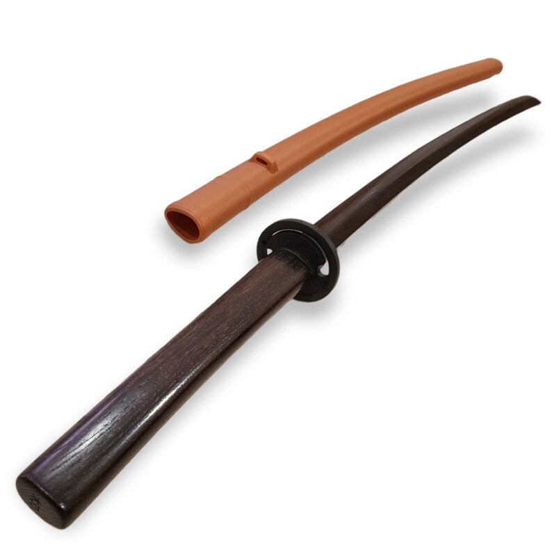 Wooden bokken Daito 102 cm (40.1") with patterned rubber tsuba and dome, plastic saya for Iaido - European Ash