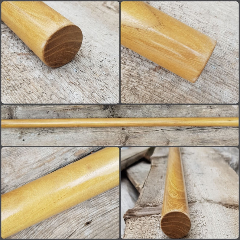 Wooden Bo long pole stick 182 cm (71,7")/Diameter 30 mm(1.18") - Robinia (White acacia)