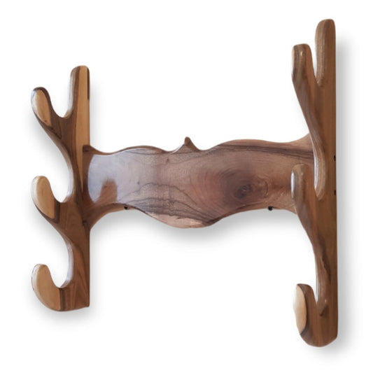 Wooden Wall stand for Swords, Ax, Rifle - Natural Wood Walnut - 3 Layers