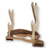 Exclusive Sword Katana Bokken Stand Holder - Natural Wood Walnut - 2 layer