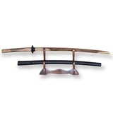 Wooden bokken Daito 102 cm (40.1") with patterned rubber tsuba and dome, plastic saya for Iaido - Walnut