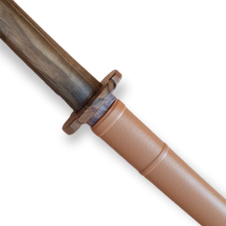 Wooden bokken Daito with tsuba, plastic saya for Iaido - Walnut