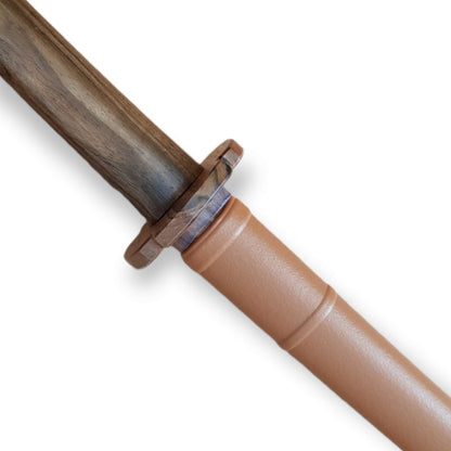 Wooden bokken Daito with tsuba, plastic saya for Iaido - Walnut