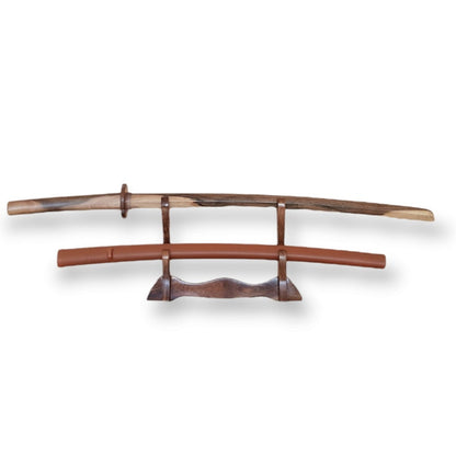 Wooden bokken Daito with tsuba, plastic saya for Iaido - Walnut