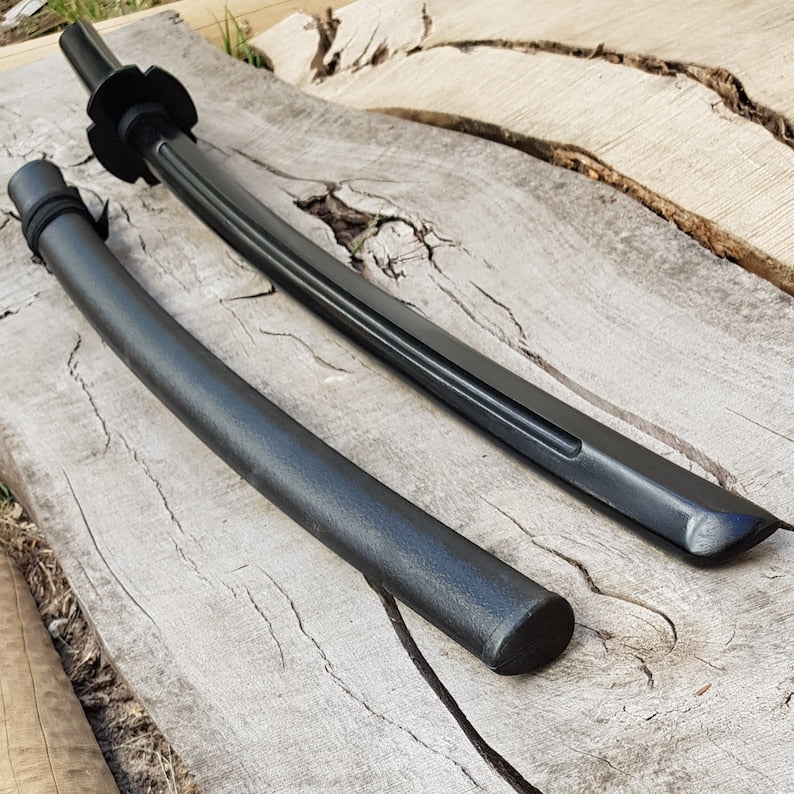 Wooden daito bokken with groove, tsuba and plastic saya- Japanese sword 102 cm (40.1") for Aikido and Iaido - Robinia Wood