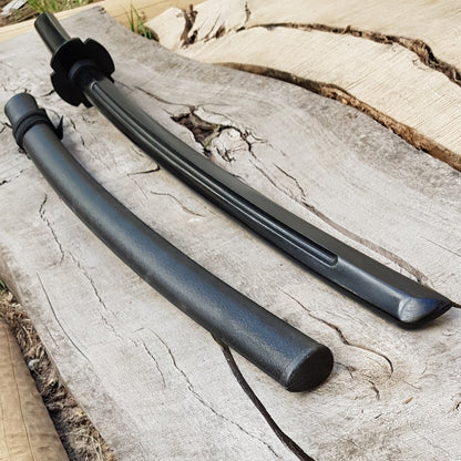 Wooden daito bokken with groove, tsuba and plastic saya- Japanese sword 102 cm (40.1") for Aikido and Iaido - Robinia Wood