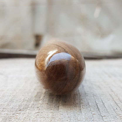 Wooden massage training stick yawara with oval ends - Walnut