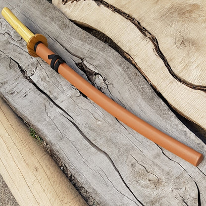 Wooden daito bokken with groove, tsuba and plastic saya - Japanese sword 102 cm (40.1") for Aikido and Iaido - Robinia Wood