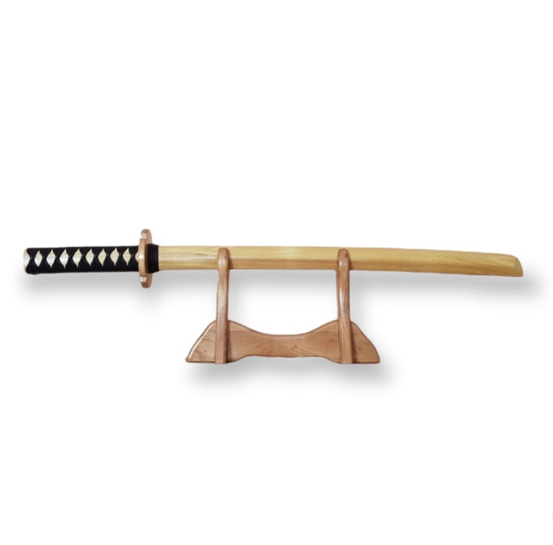 Wakizashi Japanese Small Wooden Sword with tsuba and tsukamaki 68 cm (27") - European Ash