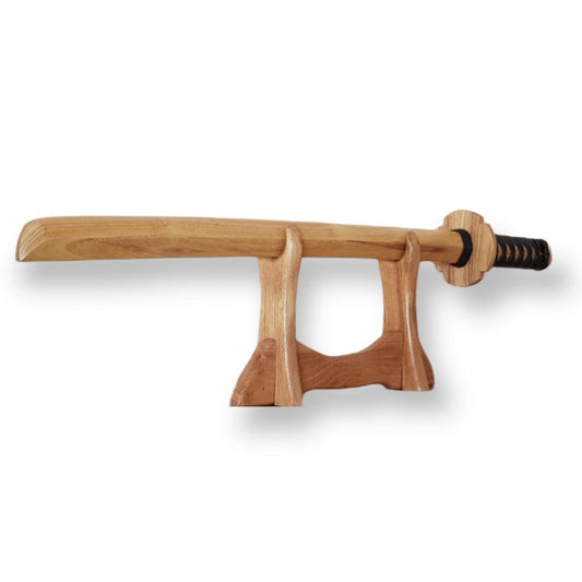 Wakizashi Japanese Small Wooden Sword with tsuba and tsukamaki 68 cm (27") - European Ash