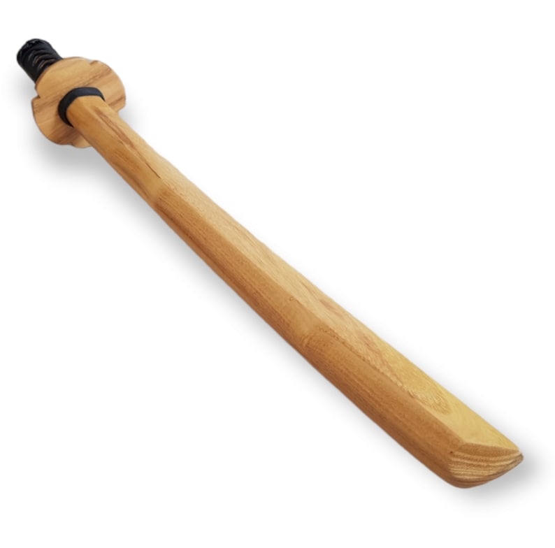 Wakizashi Japanese Small Wooden Sword with tsuba and tsukamaki 68 cm (27") - European Ash
