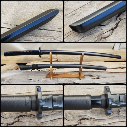 Wooden bokken Daito Deluxe with tsuba, plastic saya for Iaido - European Hornbeam
