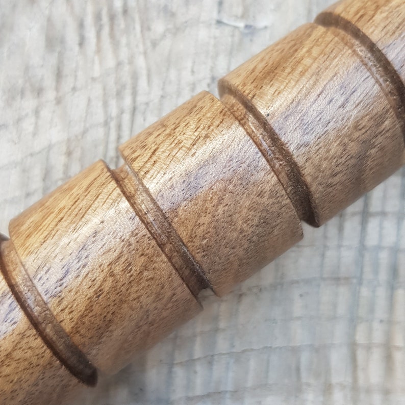 Wooden massage training stick yawara with oval ends - Walnut