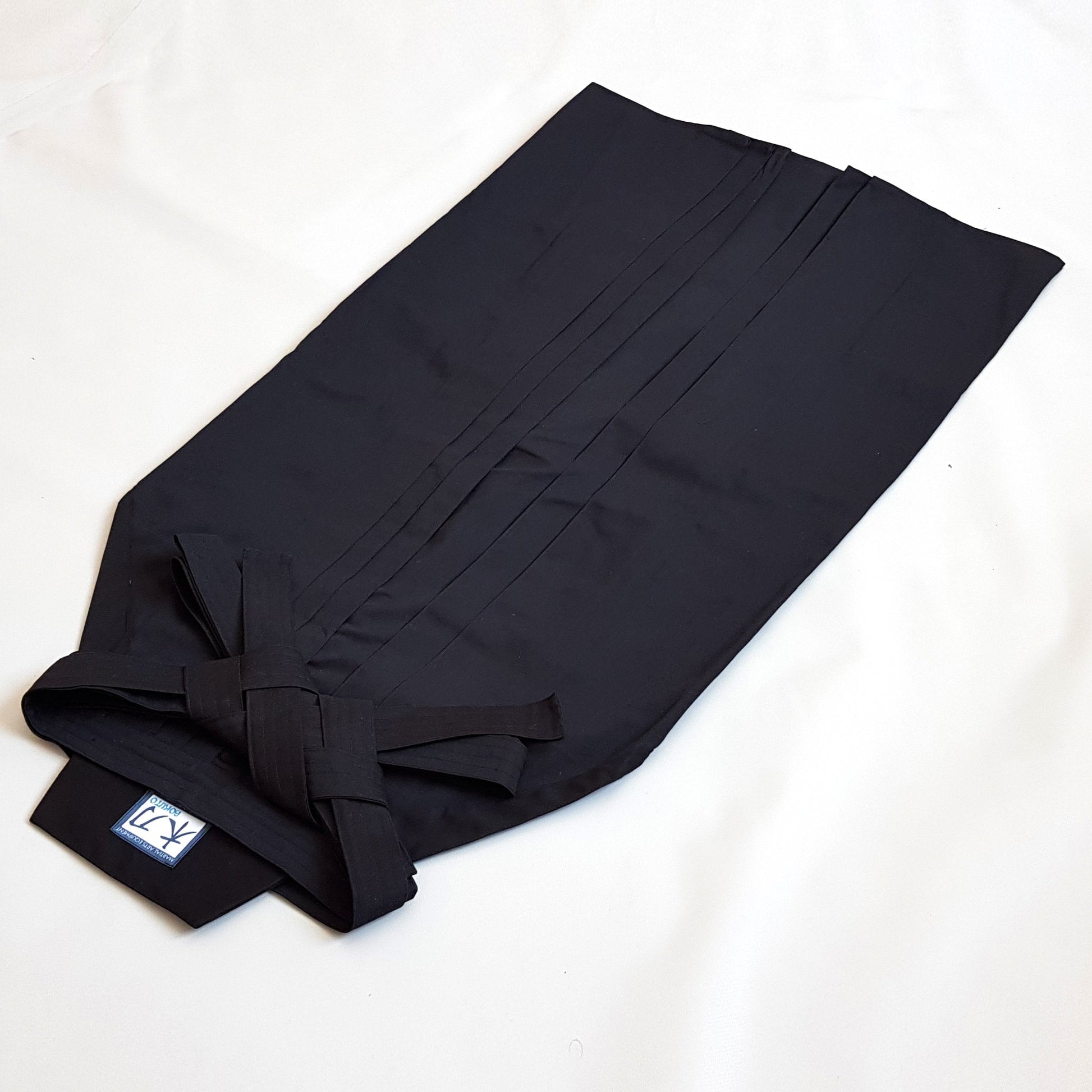 Traditional black hakama pants for Kendo, Aikido, and Iaido martial arts