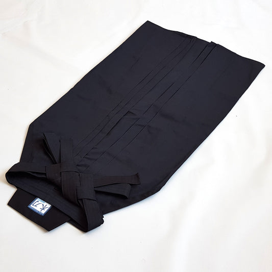 Traditional black hakama pants for Kendo, Aikido, and Iaido martial arts