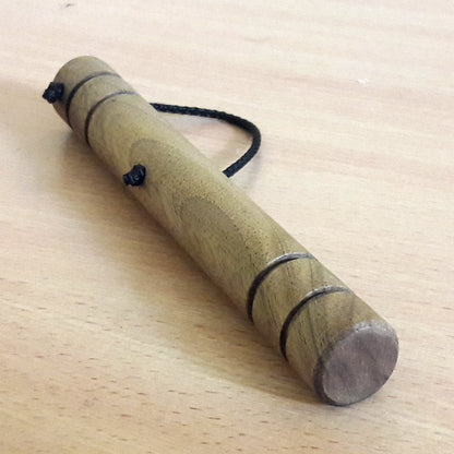 Wooden massage training stick yawara with blunt ends - Walnut