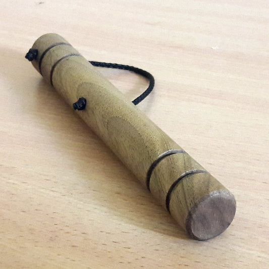 Wooden massage training stick yawara with blunt ends - Walnut