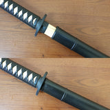 Bokken Daito 102 cm (40.1") with saya, sageo, tsukamaki, patterned rubber tsuba - European Ash