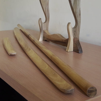 A set of wooden weapons for aikido - Bokken Daito 102 cm (40.1"), jo 128 cm (50.4"), tanto - Robinia wood