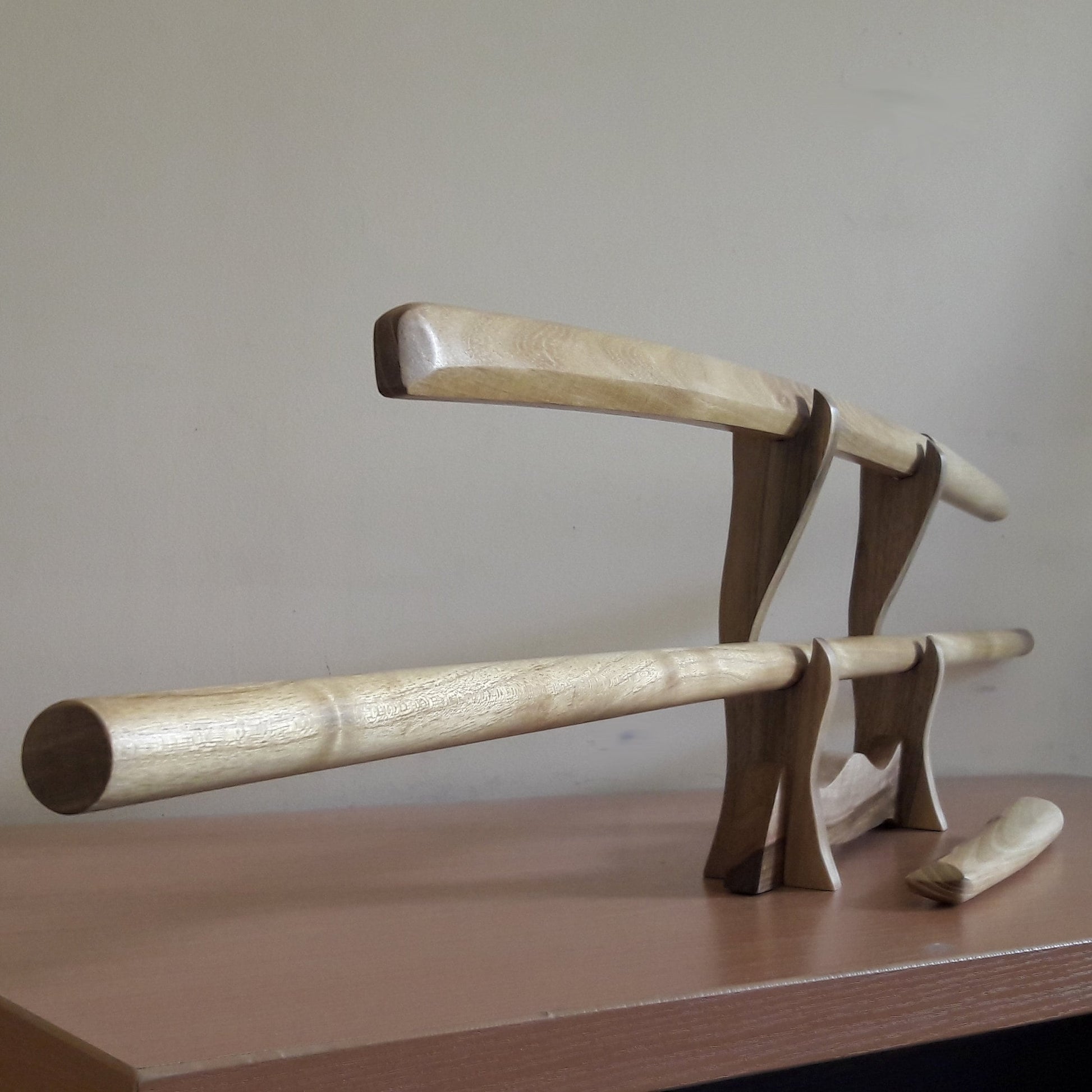 A set of wooden weapons for aikido - Bokken Daito 102 cm (40.1"), jo 128 cm (50.4"), tanto - Robinia wood