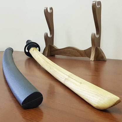 Wooden bokken Daito 102 cm (40.1") with groove, patterned rubber tsuba and dome, saya, tsukamaki for Aikido and Kendo - Robinia Wood
