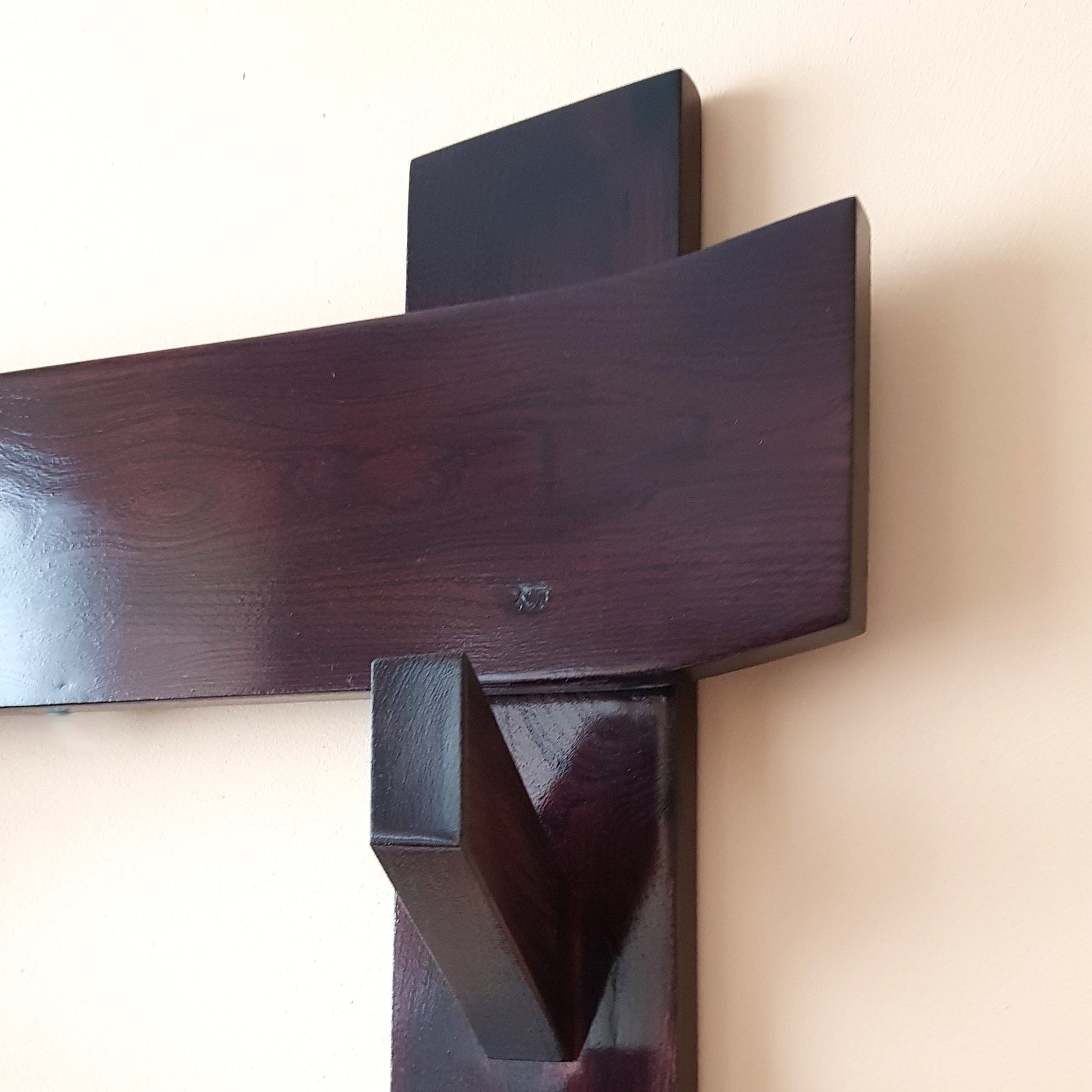 The Wall Stand for Weapons Japanese Style - Sword, Bokken, Staff - 8 Layer - Natural Wood (Ash Brown)