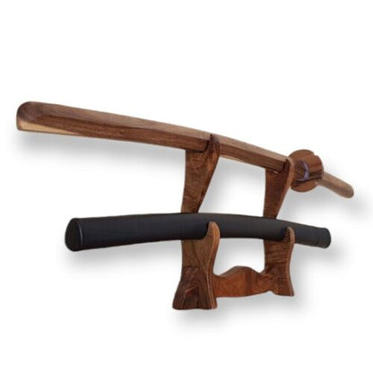 Wooden bokken Daito with tsuba, plastic saya for Iaido - Walnut