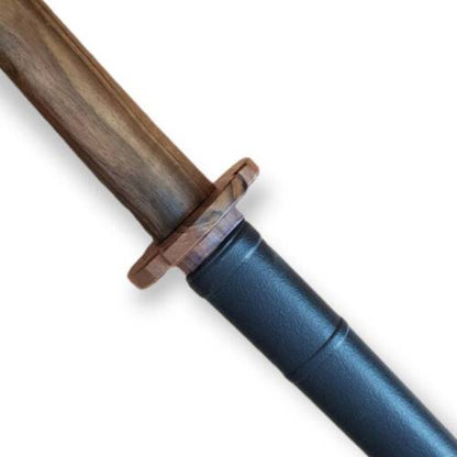 Wooden bokken Daito with tsuba, plastic saya for Iaido - Walnut